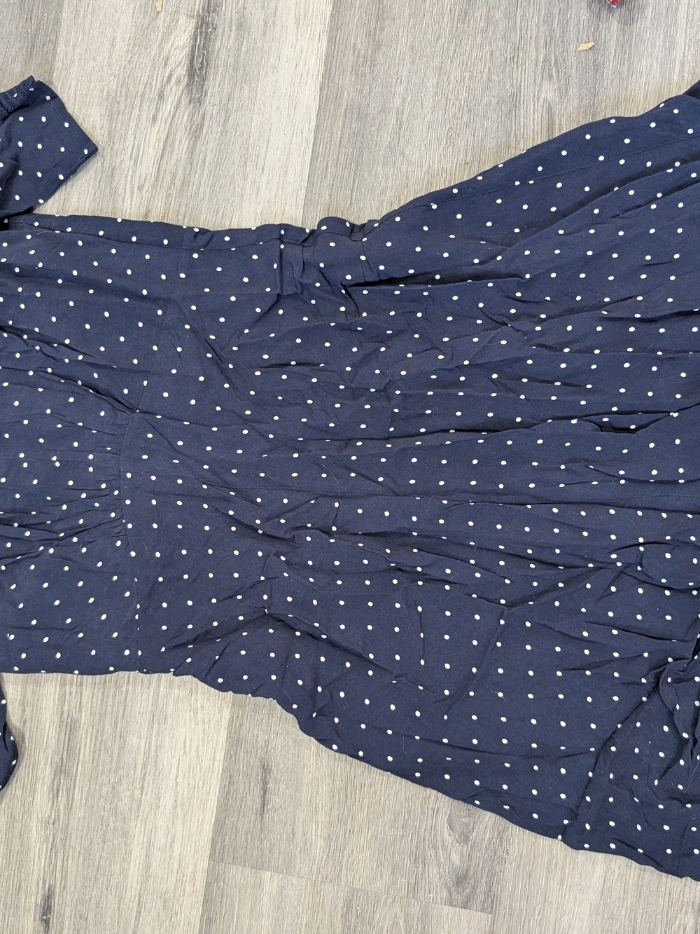 Navy Blue Polka Dot Dress - Classic Dot Print